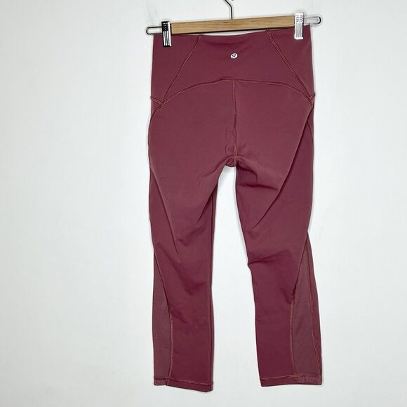 Lululemon Train Times Crop 21” So Merlot Pink Womens 6 Cropped Leggings - Picture 6 of 8